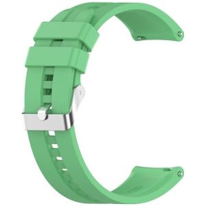 Voor TicWatch Pro 3 Siliconen vervangende band horlogeband met zilveren stalen gesp (MintGroen)