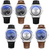 Yazole 516 Fashion Calendar Men horloge Luminous Quartz horloge (zilveren lade bruine riem)