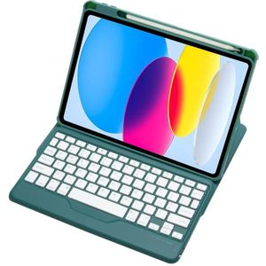 Voor iPad 2022 360 Rotatie Acryl Transparant Bluetooth Toetsenbord Lederen Hoes(Groen)