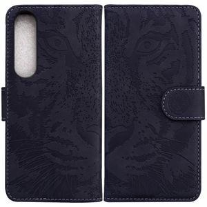 Voor Sony Xperia 1 IV 2023 Tiger Embossing patroon lederen telefoonhoes