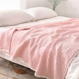 Lente en zomer dik gewassen gaas Six Layer NAP Air conditioning deken  grootte: 150X200cm  kleur: roze