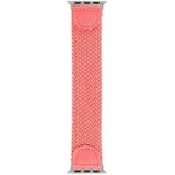 Nylon + leren gevlochten horlogeband voor Apple Watch Series 6 & SE & 5 & 4 40mm / 3 & 2 & 1 38mm  Maat:S(Rose Red)