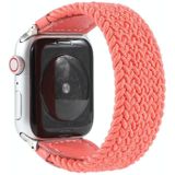 Nylon + leren gevlochten horlogeband voor Apple Watch Series 6 & SE & 5 & 4 40mm / 3 & 2 & 1 38mm  Maat:S(Rose Red)