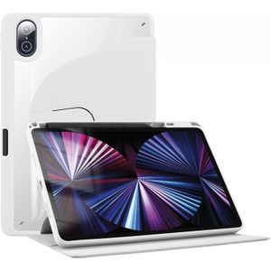 Voor Honor Tablet V7 Pro Acryl 360 Graden Rotatie Houder Tablet Lederen Case (Grijs)