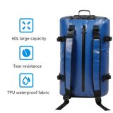 60L Outdoor Zwemmen Duiken Surfen full waterproof rugzak grote capaciteit bergbeklimmen apparatuur tas (Blauw)