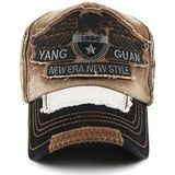 YANG GUAN Eagle Patroon Geborduurd Gewassen Baseball Cap Zonbescherming cap  grootte: 54cm (Koffie)