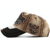 YANG GUAN Eagle Patroon Geborduurd Gewassen Baseball Cap Zonbescherming cap  grootte: 54cm (Koffie)