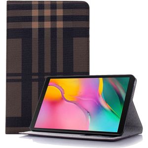 Geruite textuur horizontale Flip lederen case voor Galaxy tab A 8 (2019) P200/P205  met houder & kaartsleuven & portemonnee (koffie)