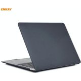 ENKAY 3 in 1 Matte Laptop Beschermhoes + EU-versie TPU Keyboard Film + Anti-dust Pluggen Set voor MacBook Air 13 3 inch A2179 & A2337 (2020)(Zwart)