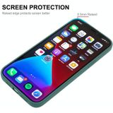 Hat-Prince Enkay Vloeistof Siliconen Schokbestendig Beschermhoes Drop Protection Cover + Full Coverage Gehard Glas Protector Film voor iPhone 13 Pro (Zwart)