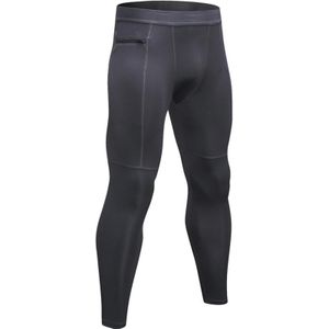 Zipper Pocket Fitness Running Training Zweet Wicking Quick Dry High Stretch Panty 's (kleur: grijs formaat: S)