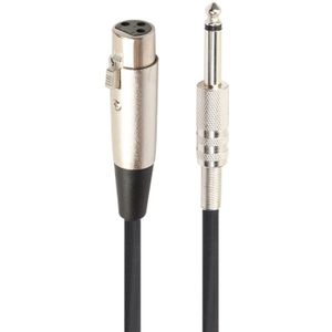 5m XLR 3-pins Female naar 1/4 inch (6.35 mm) Mono Shielded Microfoon Microfoonkabel