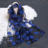 Womens zomer sjaal lichtgewicht pure wrap organza gaas sjaal (blauw)
