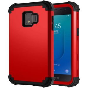 Voor Samsung Galaxy J2 Core PC + Siliconen driedelige Shockproof Protection Case(Rood)