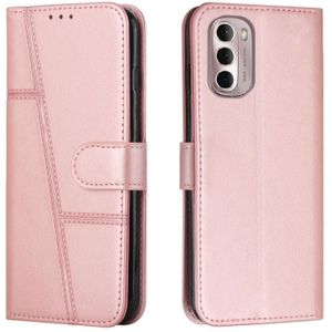 For Motorola Moto G Stylus 2022 4G Stitching Calf Texture Buckle Leather Phone Case(Pink)