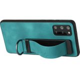 Voor Samsung Galaxy S20 FE Polsbandhouder Leather Back Phone Case(Groen)