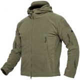 Fleece warme mannen thermische ademende capuchon jas (zwart)