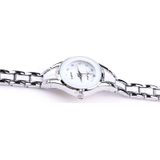 Lvpai ronde Dial tweekleurige roestvrijstalen riem armband quartz horloge voor vrouwen (zilver zwart)