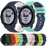 Voor Garmin Forerunner 245 20mm geruite tweekleurige siliconen horlogeband (donkerblauw + wit)