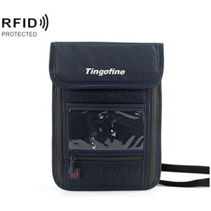 Travel Storage Messenger Passport Bag Multifunctionele RFID Anti-Theft Opknoping Nek Document Bag Bag  Grootte: 21x16cm (Iron Gray)