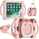 Cute Cat King Kids Shockproof Eva Beschermend geval met Houder & Schouderriem & Handvat voor Ipad Mini 2019/4/3/2/1 (Pink)