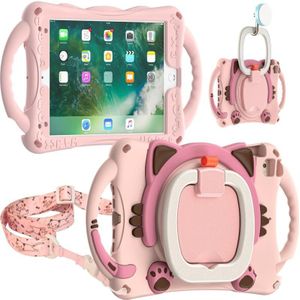 Cute Cat King Kids Shockproof Eva Beschermend geval met Houder & Schouderriem & Handvat voor Ipad Mini 2019/4/3/2/1 (Pink)