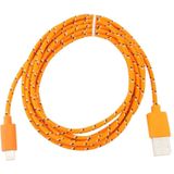 Geweven Nylon stijl USB Data Transfer / laad Kabel voor iPhone 6 / 6S & 6 Plus / 6S Plus / iPhone 5 & 5S & 5C, Lengte: 3 meter (Oranje)