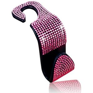 3 STUKS Auto Achterbank Haken Autostoelen Multifunctionele Diamond-Studded Hooks  Kleur: Pink Diamond