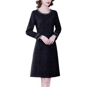 Mid-length jurk met lange mouwen (kleur: zwart Maat: XL)