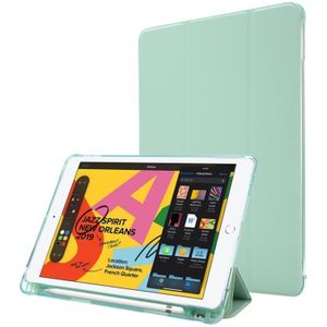 Voor iPad 10.2 Airbag Horizontale Flip Lederen Behuizing met drievoudige houder & penhouder(Mintgroen)