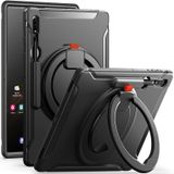 For Samsung Galaxy Tab S8 Ultra / X900 360 Rotation Handle Grip TPU + PC Tablet Case(Black)