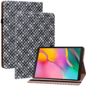 Voor Samsung Galaxy Tab A 10.1 2019 T510 Kleur Weave Lederen Tablet Case met Houder (Zwart)
