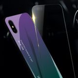 Gradint kleur glas Case voor iPhone XS Max (paars)