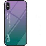 Gradint kleur glas Case voor iPhone XS Max (paars)