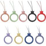 10 stks Crown Model Vinger Ring Siliconen Mobiele Telefoon Lanyard U Disk Touw (Matcha Groen)