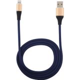 1M doek Gevlochten snoer USB A naar 8 pin Data Sync Charge kabel voor iPhone 11 Pro Max/iPhone 11 Pro/iPhone 11/iPhone XR/iPhone XS MAX/iPhone X & XS/iPhone 8 & 8 plus/iPhone 7 & 7 Plus (donkerblauw)