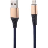 1M doek Gevlochten snoer USB A naar 8 pin Data Sync Charge kabel voor iPhone 11 Pro Max/iPhone 11 Pro/iPhone 11/iPhone XR/iPhone XS MAX/iPhone X & XS/iPhone 8 & 8 plus/iPhone 7 & 7 Plus (donkerblauw)