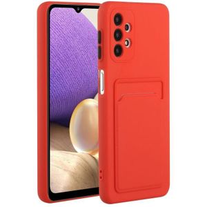 Voor Samsung Galaxy A72 5G / 4G Card Slot Design Shockproof TPU Beschermhoes (Rood)