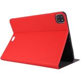Voor iPad Pro 11 inch (2020) Voltage Plain Weave Stretch Leather + TPU Bracket Protective Holster With Sleep Function (Red)