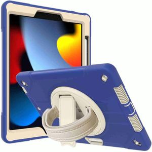 360-graden roterende houder tablethoes met polsband voor iPad Air 10.9 2022/2020 / Pro 11 2021/2020 (blauw + beige)