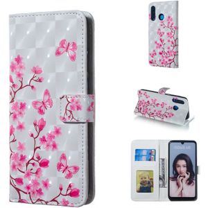 Butterfly Love Flower patroon 3D horizontale Flip lederen case voor Huawei P30 lite  met houder & kaartsleuven & foto frame & portemonnee