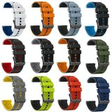 Voor Amazfit GTR 2e 22 mm geperforeerde tweekleurige siliconen horlogeband (zwart + oranje)
