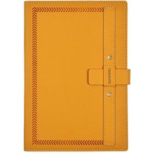 A5 PU lederen matte omslag met relif insteekgesp notebook (oranje geel)