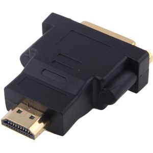 Vergulde HDMI 19 Pin mannetje naar DVI 24 + 5 Pin vrouwtje Adapter (zwart)