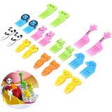 5 sets 10 in 1 creatieve cartoon dier plastic kinderen fruit vork Bento decoratie tandenstoker (G222)