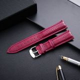 Hagedis textuur lederen riem vervanging horlogeband  grootte: 18mm (paars)