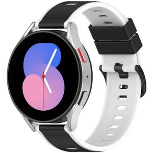 Voor Huawei Watch GT3 Pro 43 mm 22 mm tweekleurige siliconen horlogeband (zwart + wit)