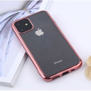 Transparante TPU anti-drop en waterdichte mobiele telefoon beschermende case voor iPhone 11 Pro Max (Rose Gold)
