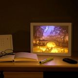 3D Stereo Light Paper Carving Lamp Creative Gift (Carriage)