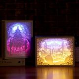 3D Stereo Light Paper Carving Lamp Creative Gift (Carriage)